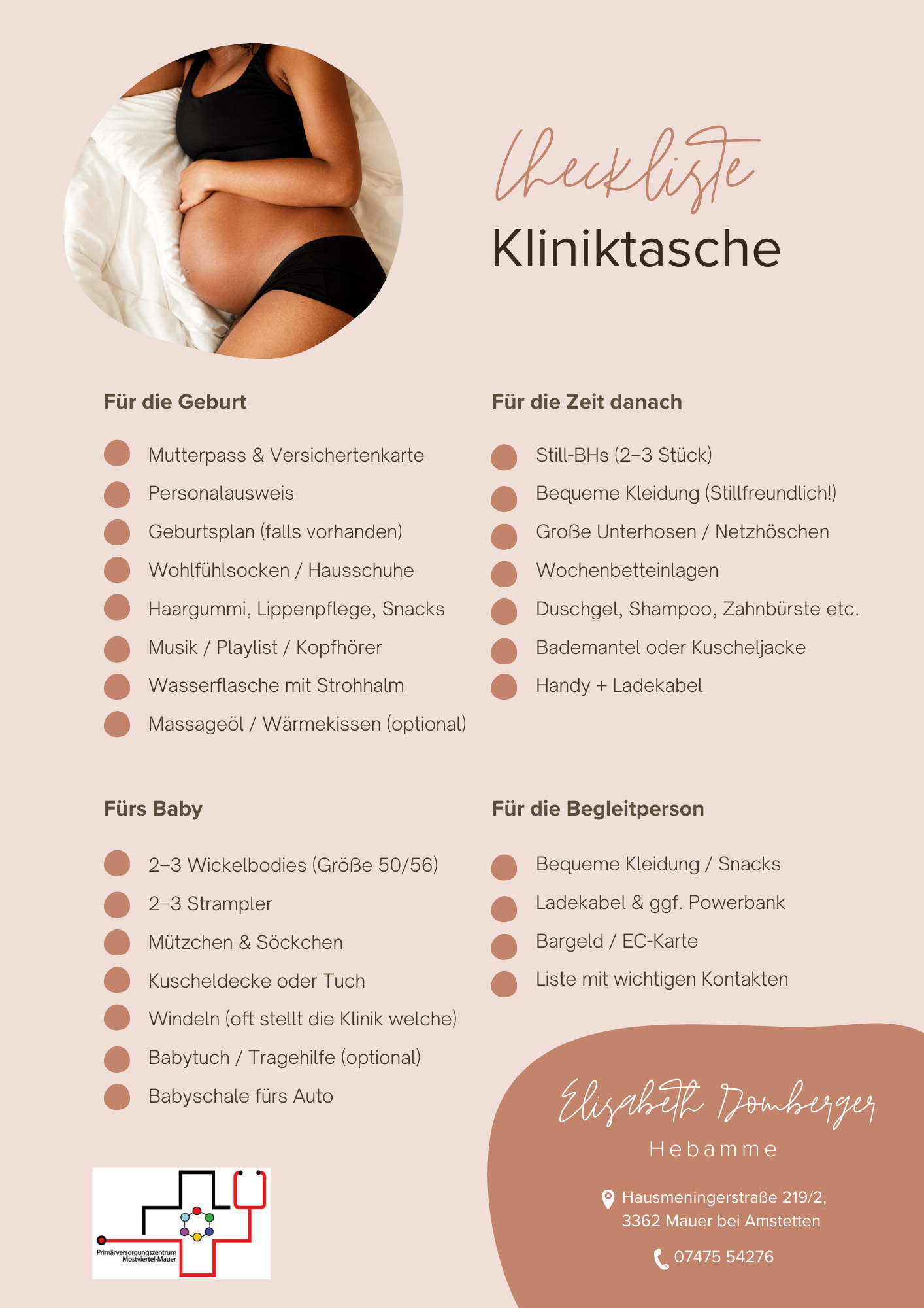 Checkliste Krankenhaustasche